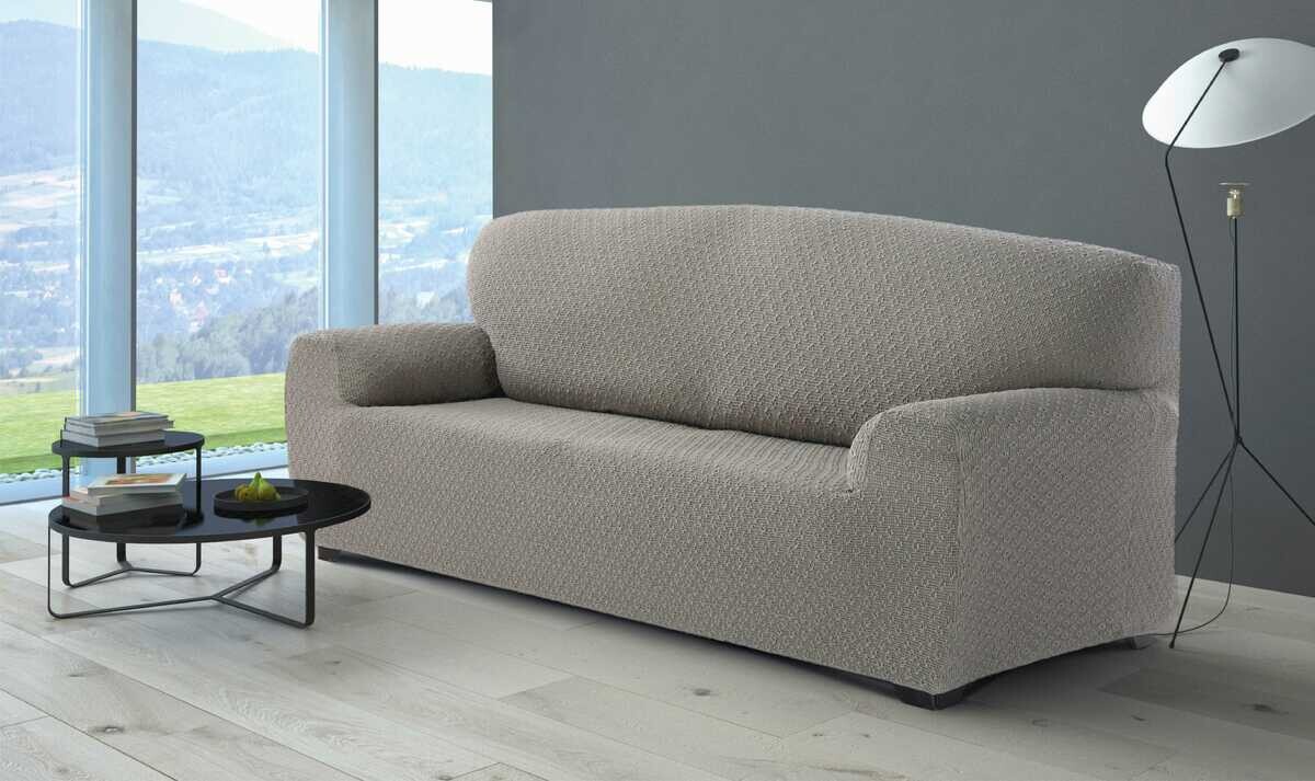 Poťah na sedačku multielastický, dezén MARTIN, svetlo šedý kreslo 70 - 110 cm