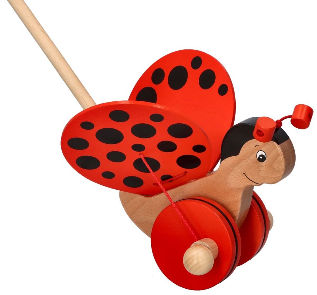 Tahací zvieratko na tyči - Lienka