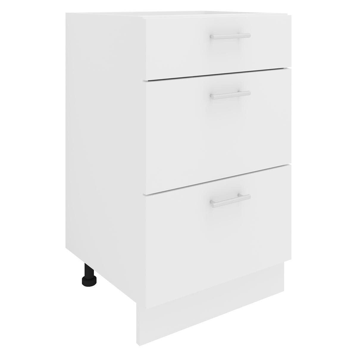 Dolná kuchynská skrinka Esilo, 50 cm, 3 zásuvky, biela