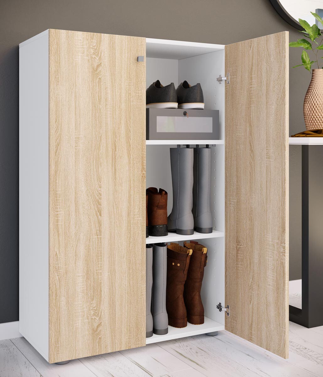 3-dielna skrinka na topánky Lona XL, biela