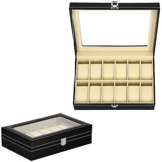 Puzdro na 12ks hodiniek - čierne