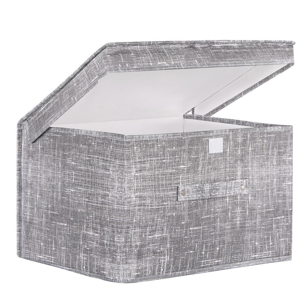 Úložný box s vekom - 30x50x40cm - sivý