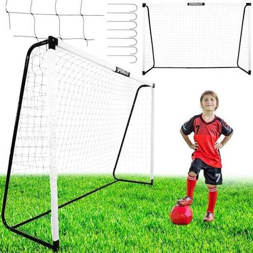 Oceľová futbalová bránka tréningová - 300x200x90 cm - čiernobiela