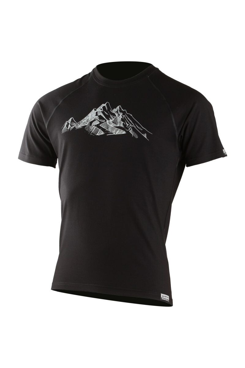 Lasting pánske merino tričko s tlačou HILL 9090 čierne Veľkosť: XXL 8595067876719