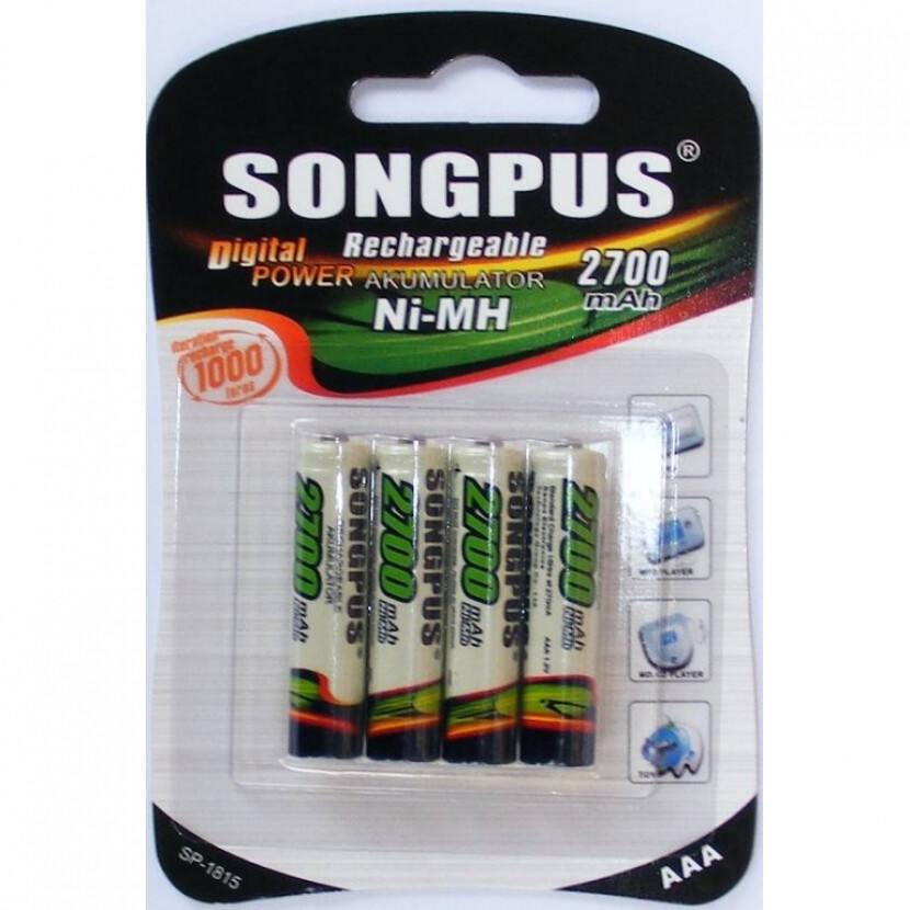 Nabíjacia batéria Songpus 2700 mAh AAA 4 ks