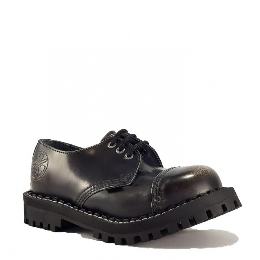 Topánky Steel 3-dierkové - čierne stierané, 40