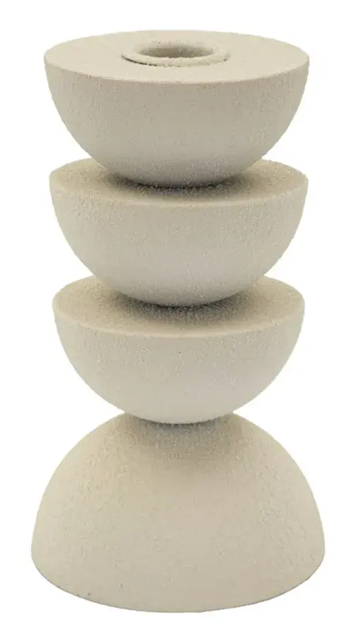 Kovový svícen Pix 15 cm krémový