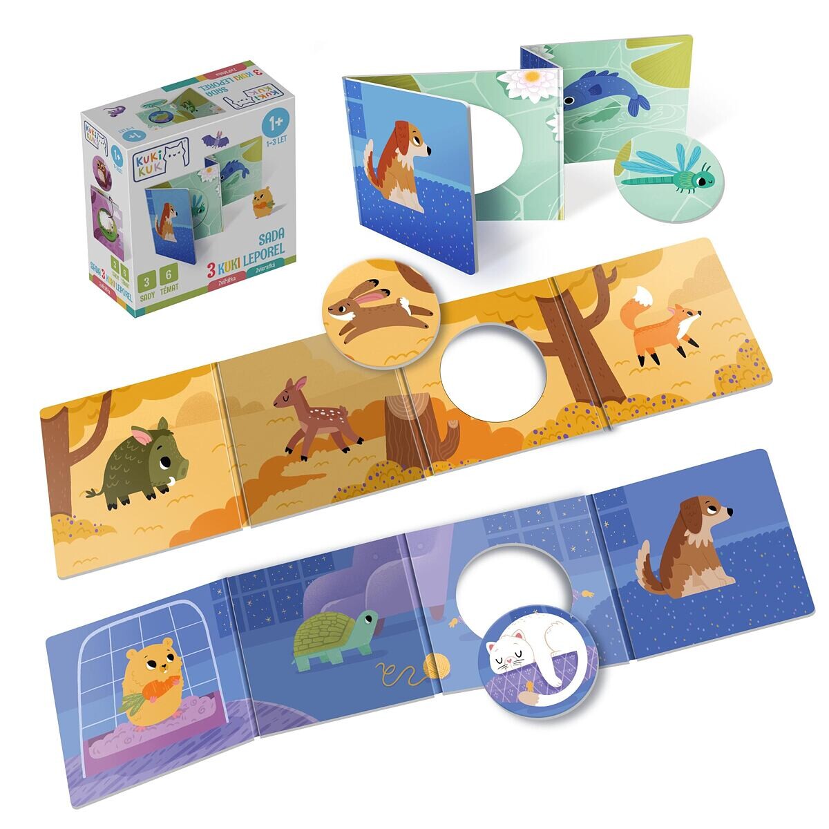 KukiKuk - Sada 3 KUKI leporel - Zvieratká