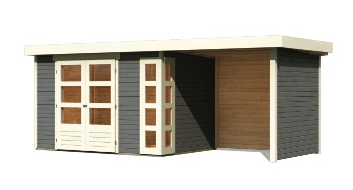 Drevený záhradný domček KERKO 4 s prístavkom 240 Lanitplast