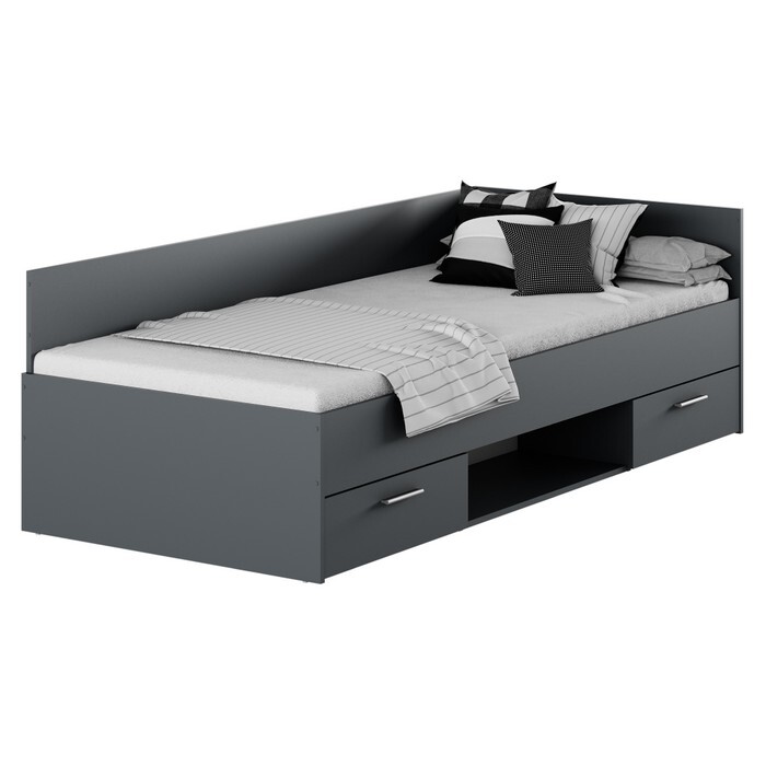 KONDELA Boat 90 posteľový rám s úložným priestorom grafit