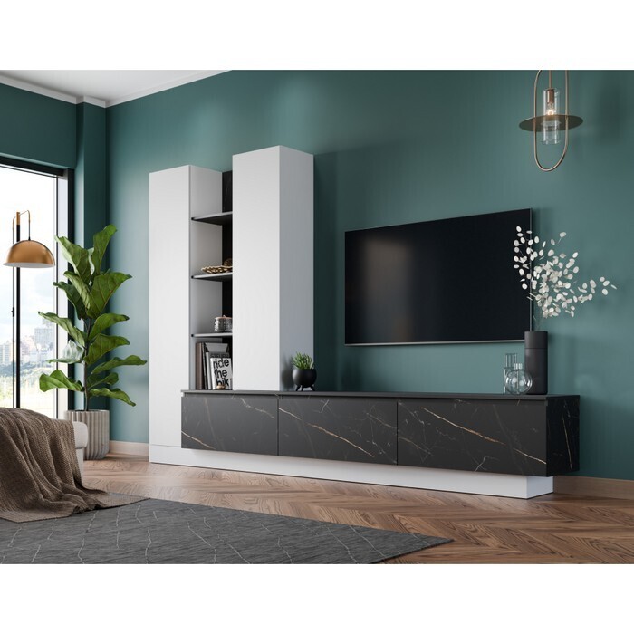 KONDELA Modeta obývacia stena biela alpská / san sebastian