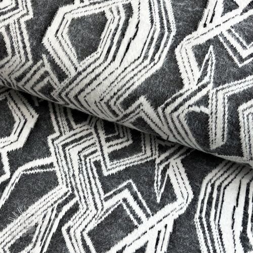 Pletenina jacquard Comfy Broken checks black