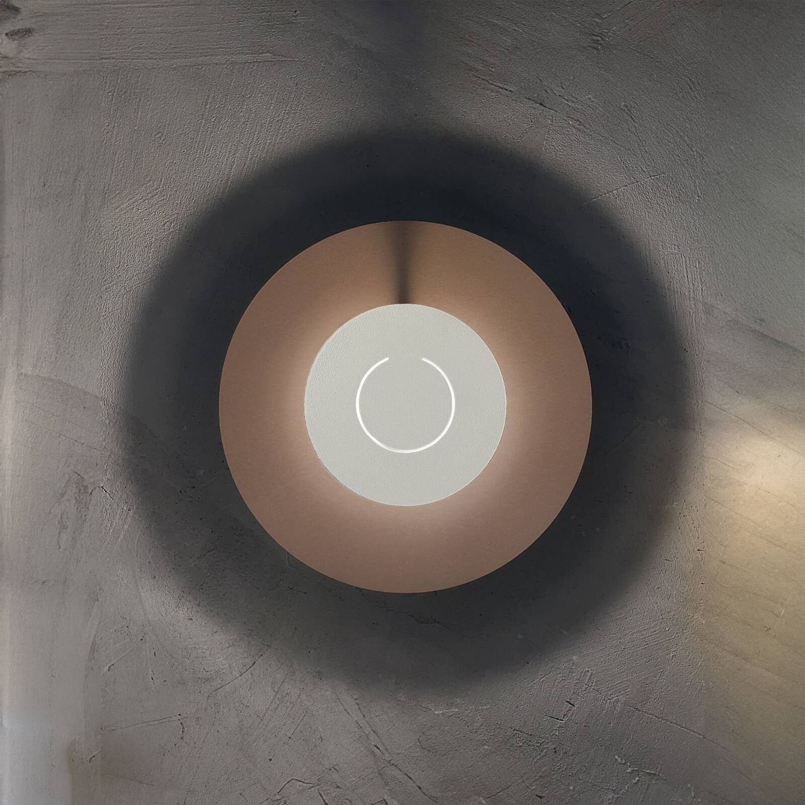 Knikerboker LED nástenné svetlo DoppioZero, ružová/biela, Ø 30 cm