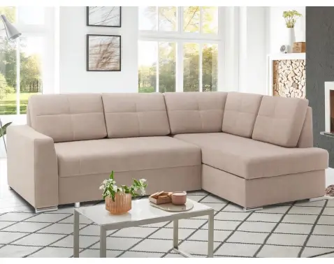 Rohová sedacia súprava Stilo, béžová taupe látka, pravý roh%