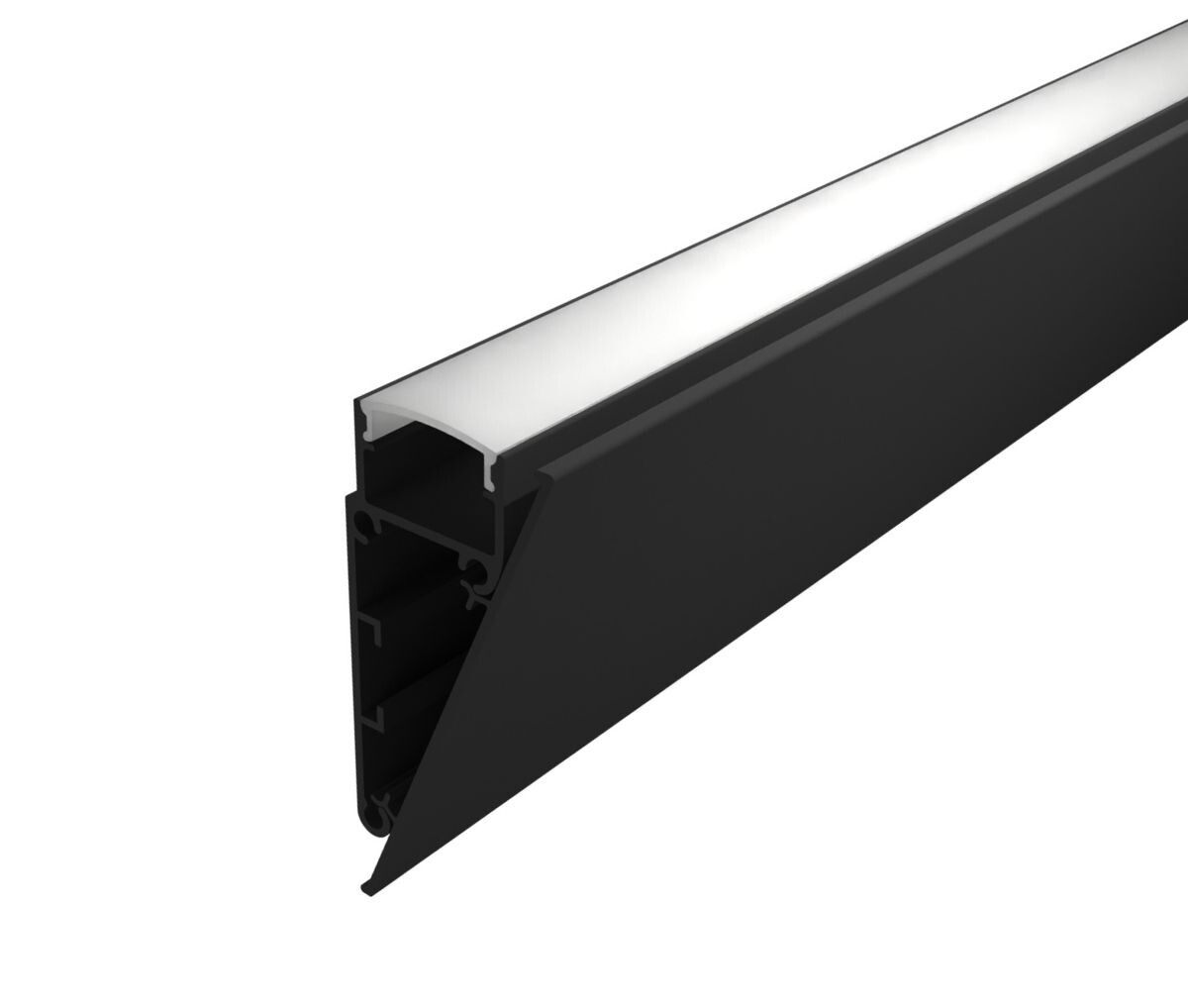 LED Solution Nástenný profil pre LED pásiky N10 čierny Vyberte variantu a dĺžku: Profil + Nacvakávacie priehľadný difúzor 2m LP403B_LP-UNICOV1-TRA