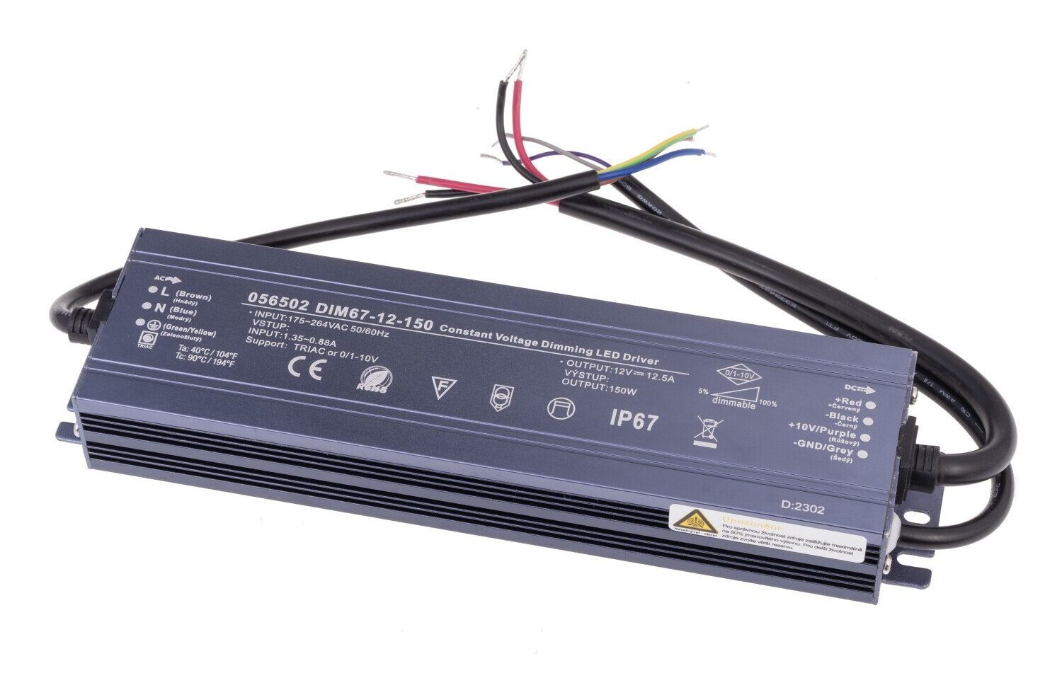 T-LED LED stmievateľný zdroj (trafo) 12V 150W IP67 056502