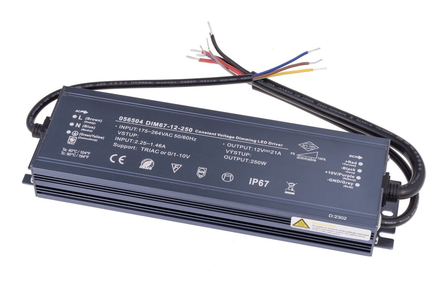 T-LED LED stmievateľný zdroj (trafo) 12V 250W IP67 056504