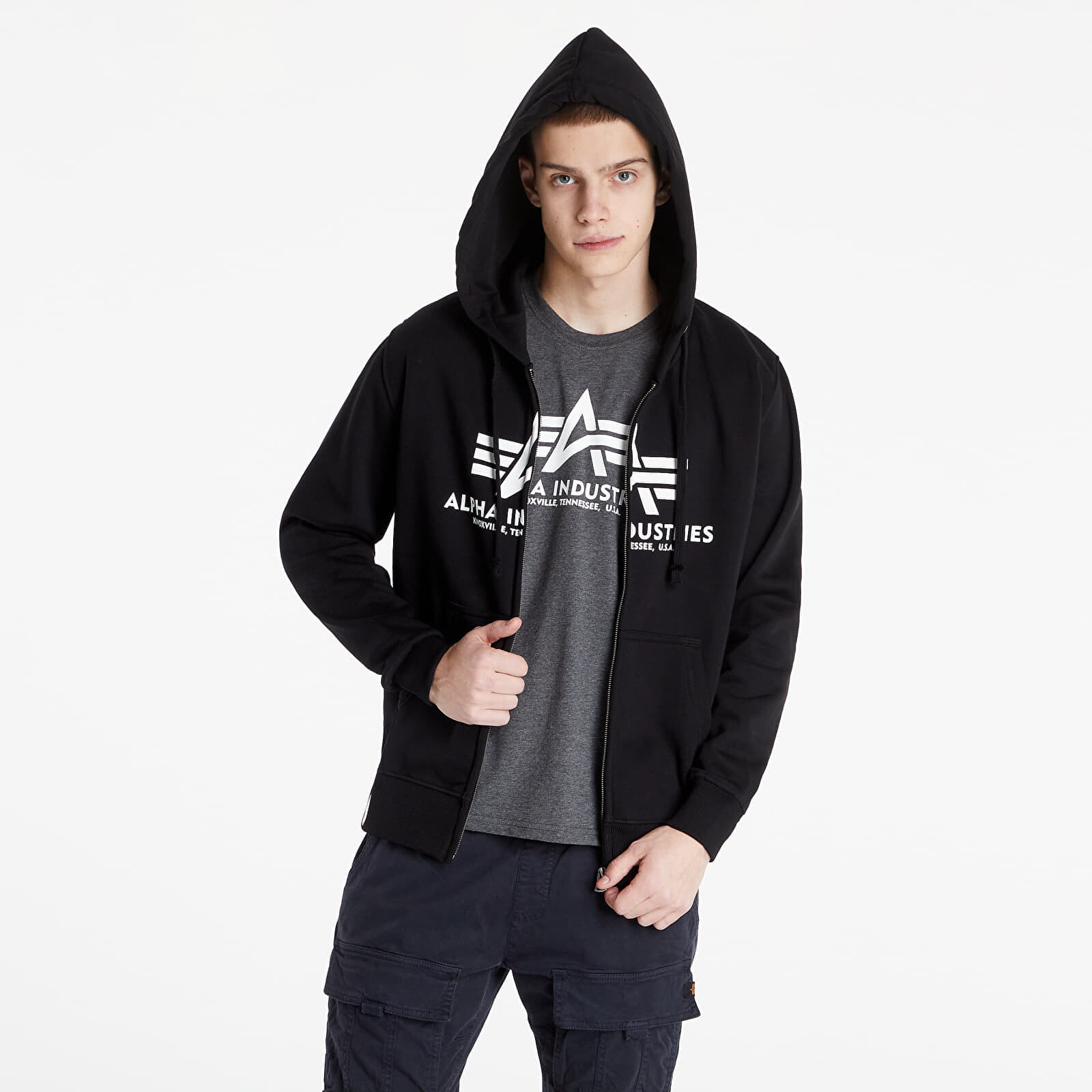 Mikina Alpha Industries Basic Zip Hoodie Black M