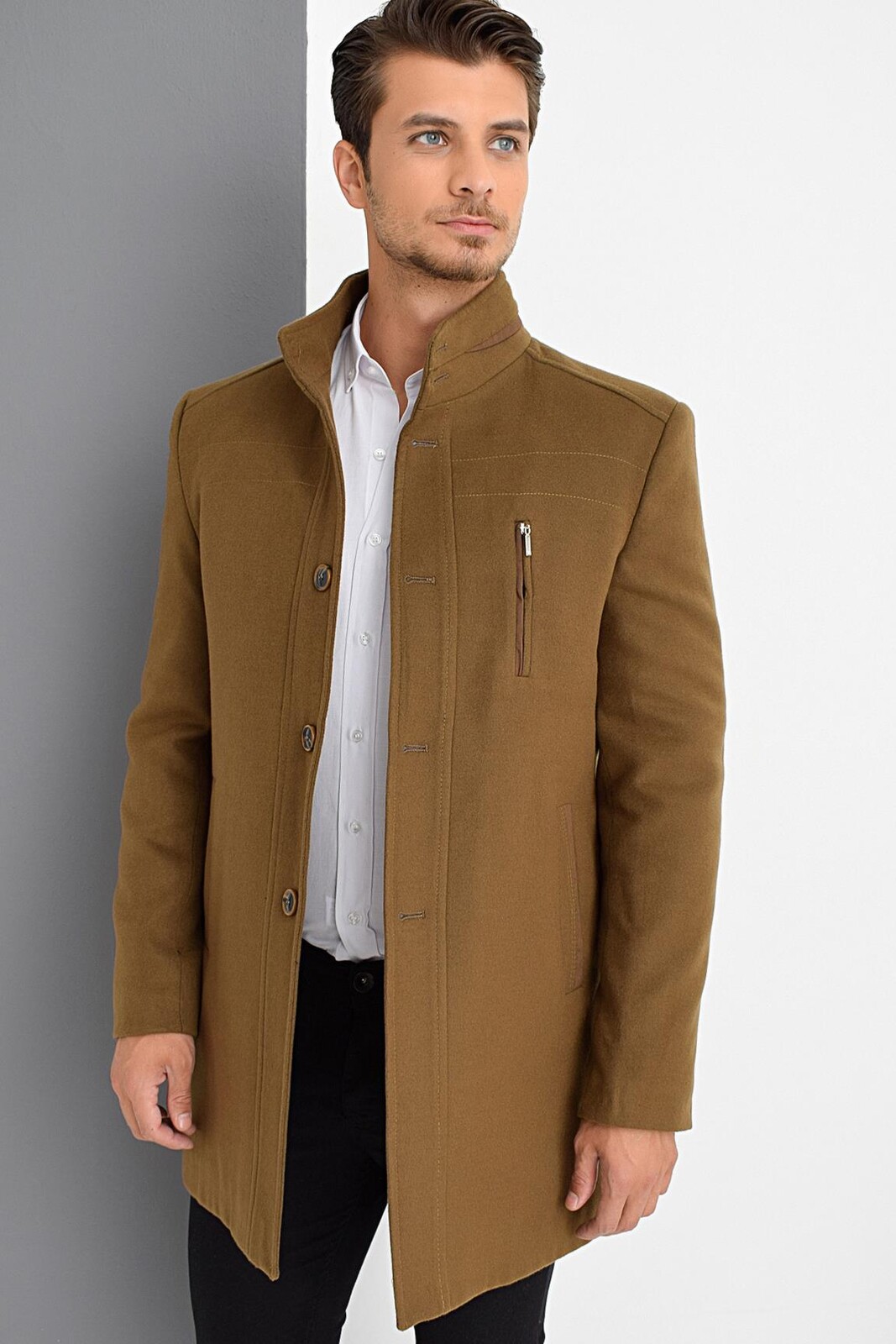 PLT9386 DEWBERRY MEN'S COAT-CAMEL