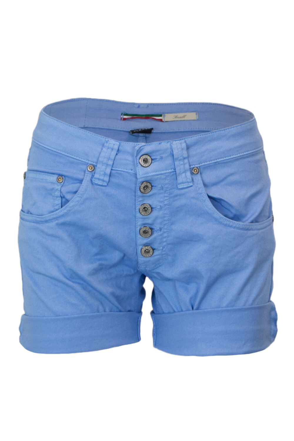 Dámske modré kraťasy s gombíkmi