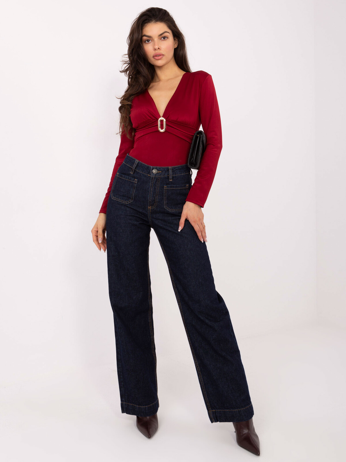 Bordové body s dlhým rukávom