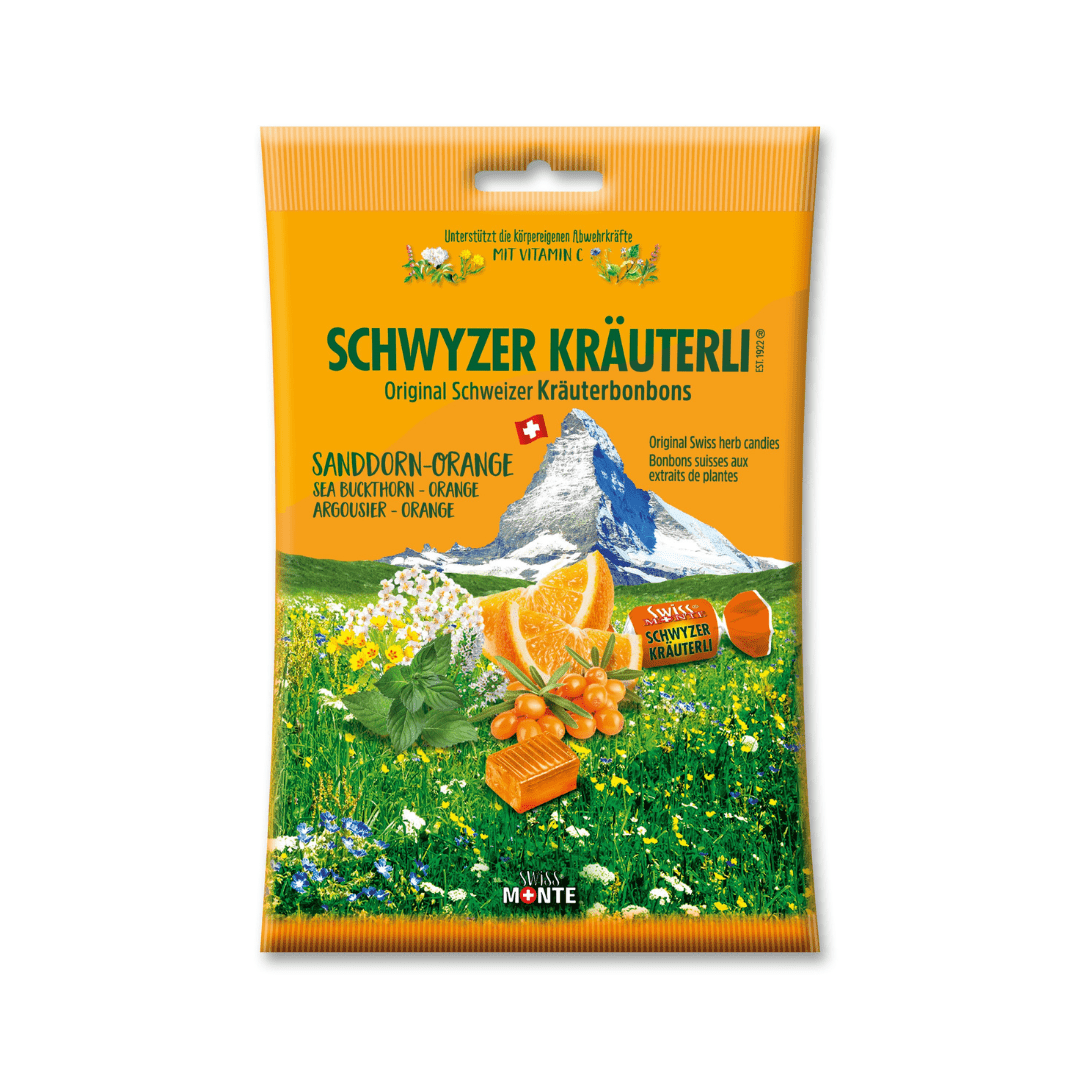 DOMACO Bylinné bonbóny – Rakytník + pomaranč 75 g – Green idea