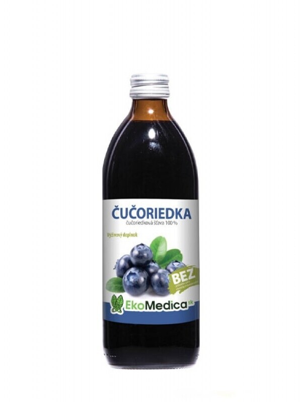 Šťava z čučoriedok 100% EKOMEDICA 500 ml