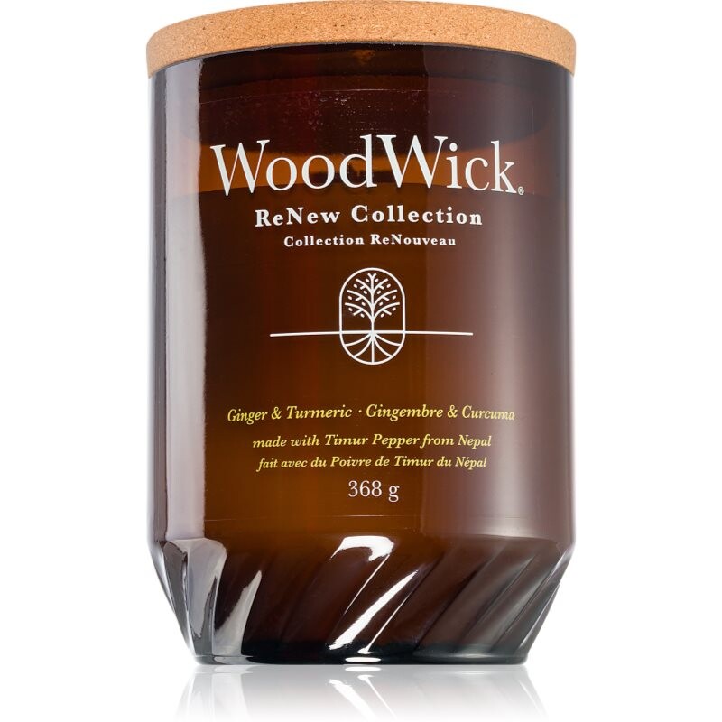 Woodwick Renew Ginger & Tumeric vonná sviečka s dreveným knotom 368 g