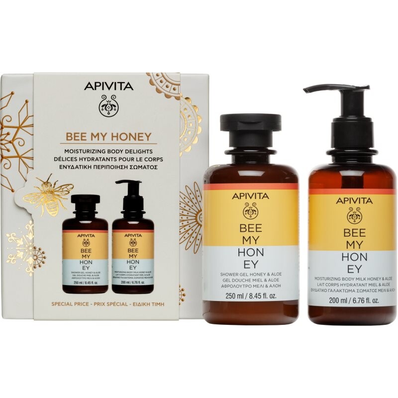 Apivita Bee My Honey Shower Gel & Body Milk Set darčeková sada pre intenzívnu hydratáciu