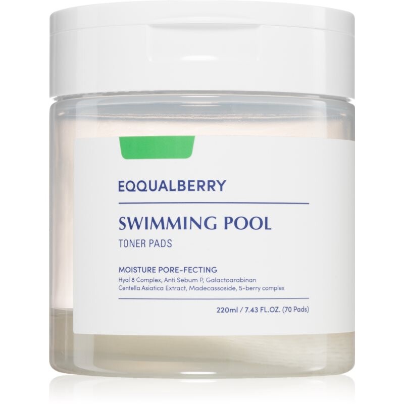 EQQUALBERRY Swimming Pool Toner Pads exfoliačné vankúšiky s hydratačným účinkom 70 ks