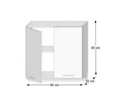 Tempo Kondela Kuchynská skrinka LINE / dub sonoma-biela LINE: Horná skrinka LINE G80 / (ŠxVxH) 80x60x32 cm