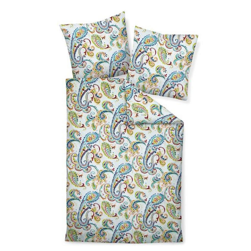 Janine POSTEĽNÁ BIELIZEŇ, makosatén, modrá, oranžová, tyrkysová, 155/220 cm