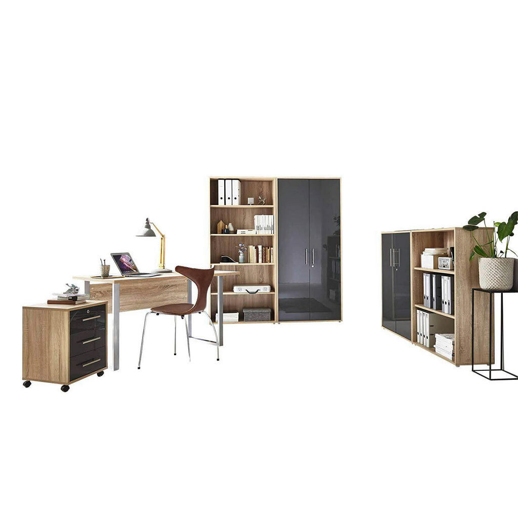 MID.YOU KANCELÁRIA, dub sonoma, antracitová s vysokým leskom,