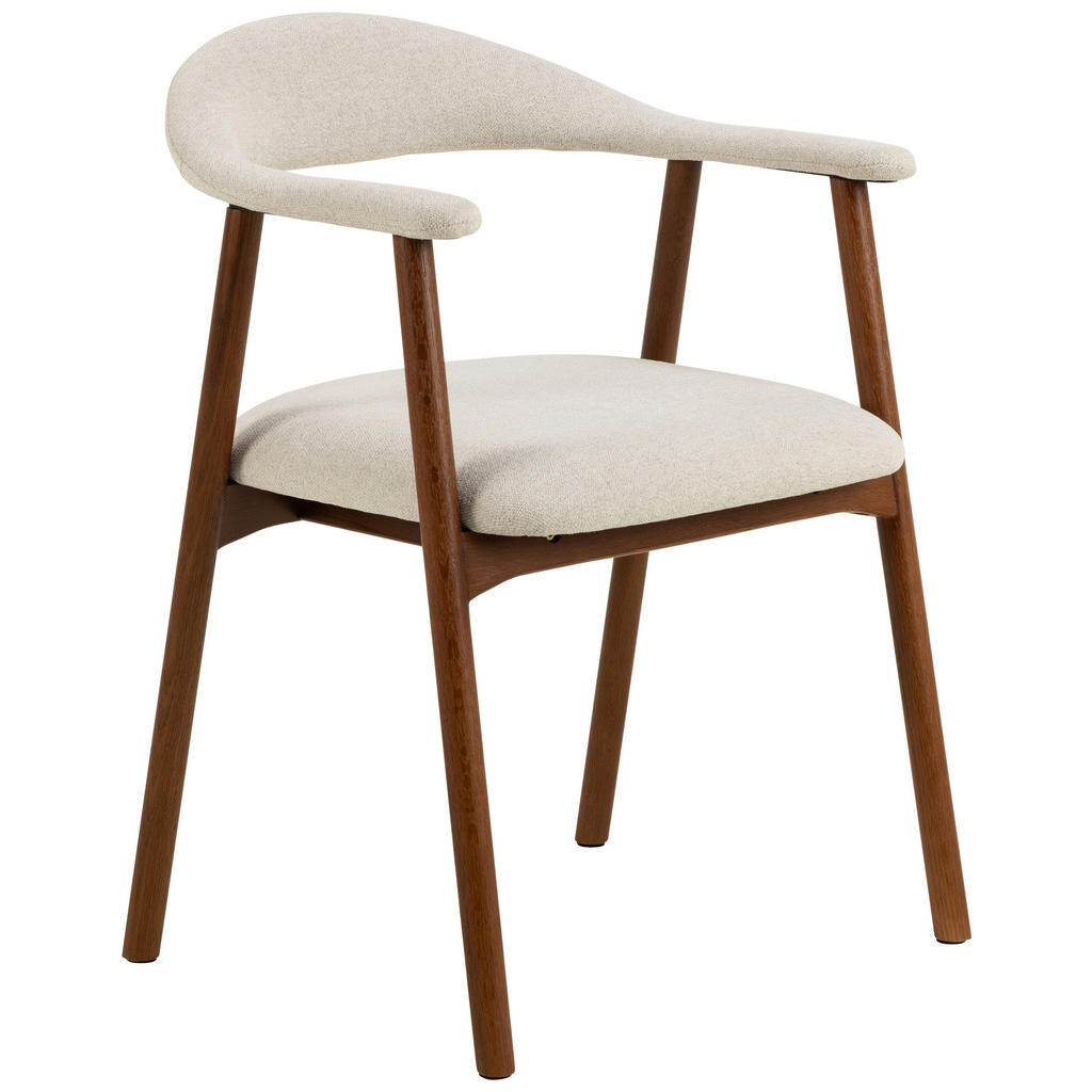 MID.YOU STOLIČKA S PODRÚČKAMI, plochá tkanina, béžová, farba vlašského orecha