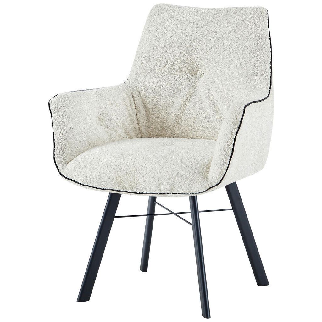 Kayoom STOLIČKA S PODRÚČKAMI, železo, krémová