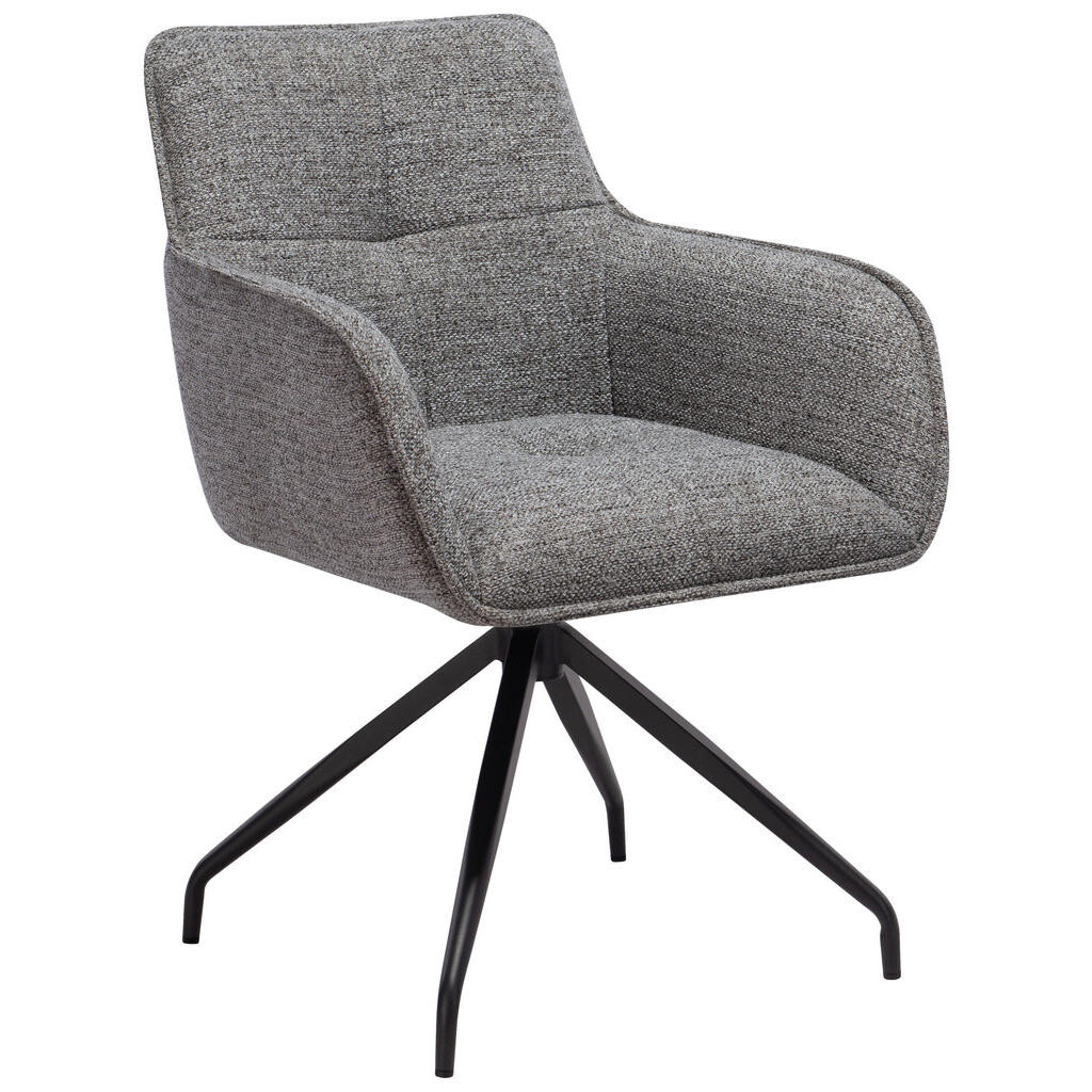 Novel STOLIČKA S PODRÚČKAMI, železo, mikrovlákno, sivá