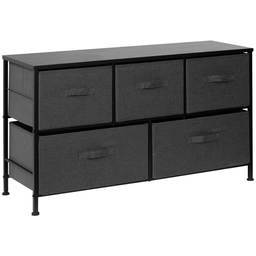 PBJ KOMODA, čierna, tmavosivá, 99/55/30 cm