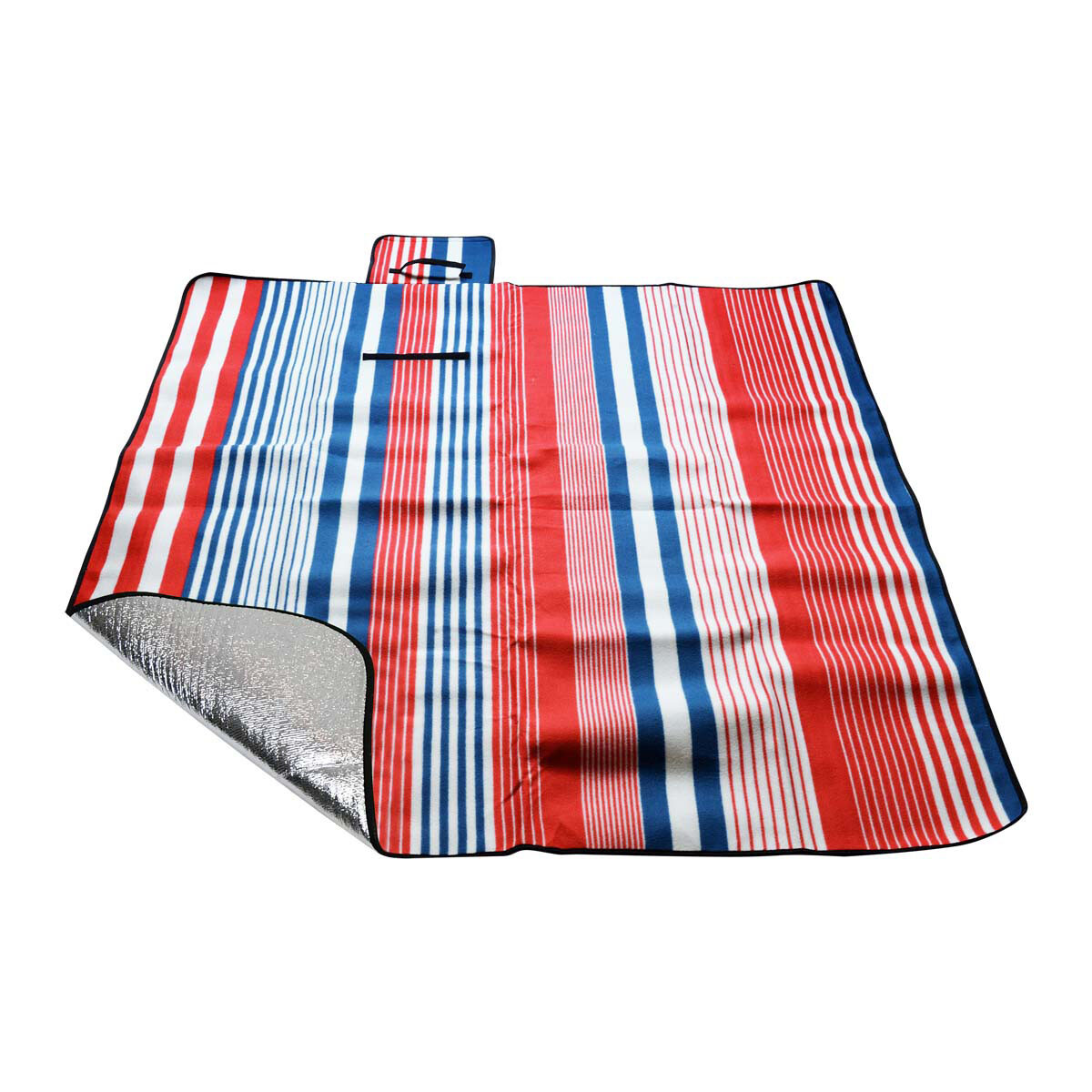 Pikniková deka Calter Quod s alu fóliou 150x130 cm - modrá-biela-červená