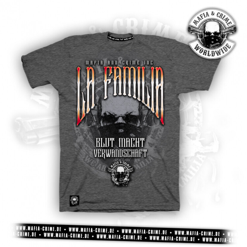 Tričko pánske Mafia and Crime La Familia Boys - sivé, L