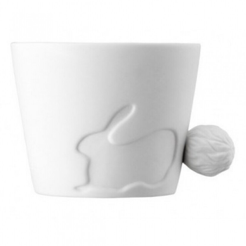 Hrnček s chvostíkom Králik - biely
