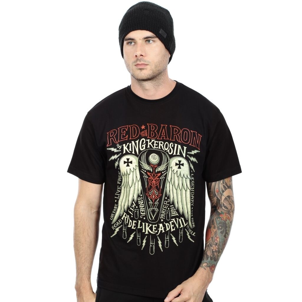 Tričko King Kerozín Legendard Red Baron - čierne, M