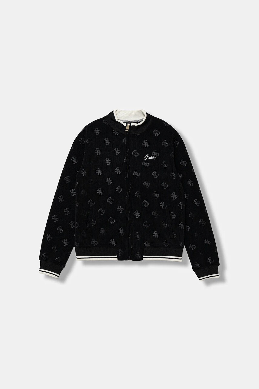 Detská mikina Guess čierna farba, jednofarebná, J5BQ23 K1902
