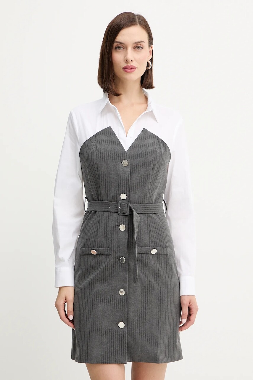 Šaty Morgan šedá farba, mini, priliehavé, ROIMI1