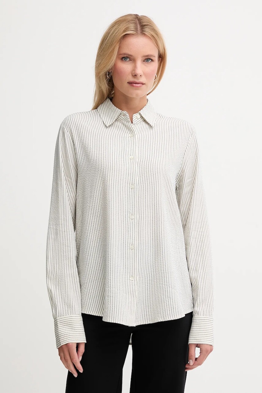 Košeľa United Colors of Benetton béžová farba, regular, s klasickým golierom, 570QDQ0AL