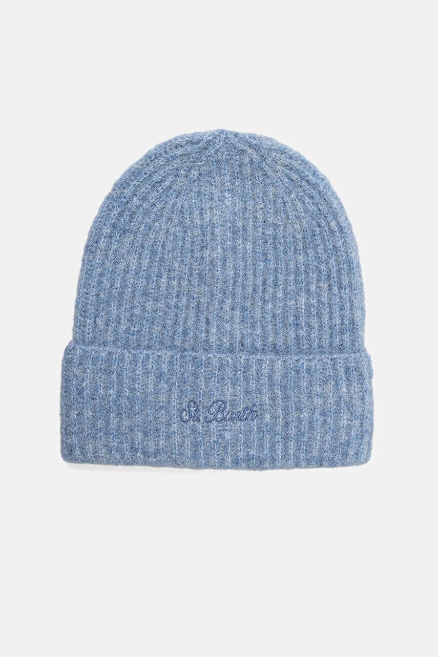 Čiapka s prímesou vlny MC2 Saint Barth modrá farba, MOS0003