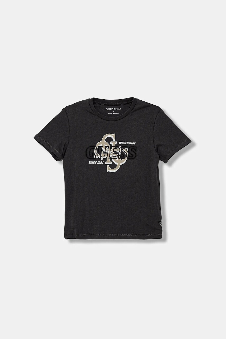 Detské bavlnené tričko Guess šedá farba, s potlačou, L5BI37 I3Z14