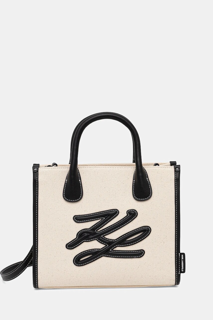 Kabelka Karl Lagerfeld K/AUTOGRAPH béžová farba, A4W50026