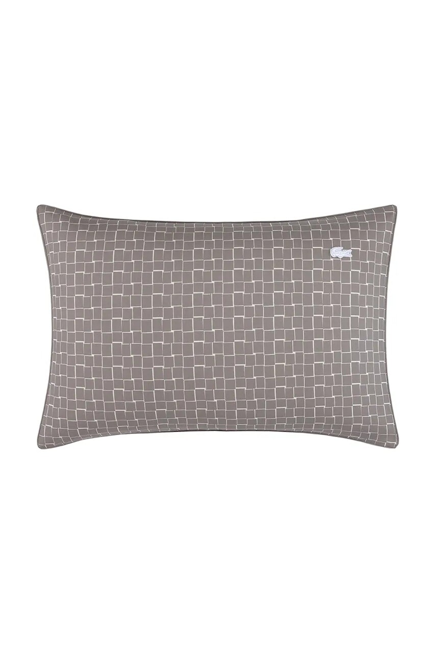 Bavlnená obliečka na vankúš Lacoste L BLOCK Greige 50 x 75 cm šedá farba