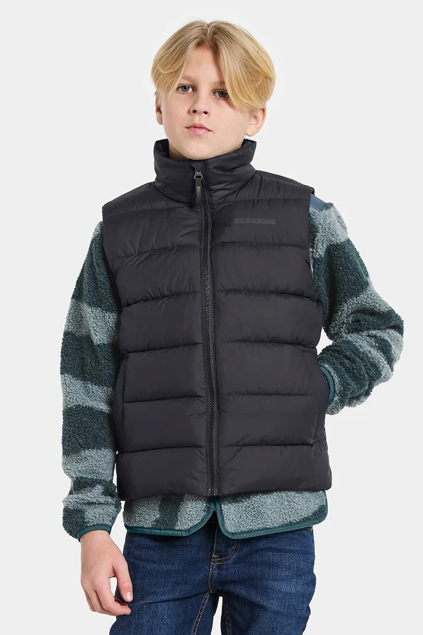 Detská vesta Didriksons KILO KIDS VEST 2 čierna farba, 505987