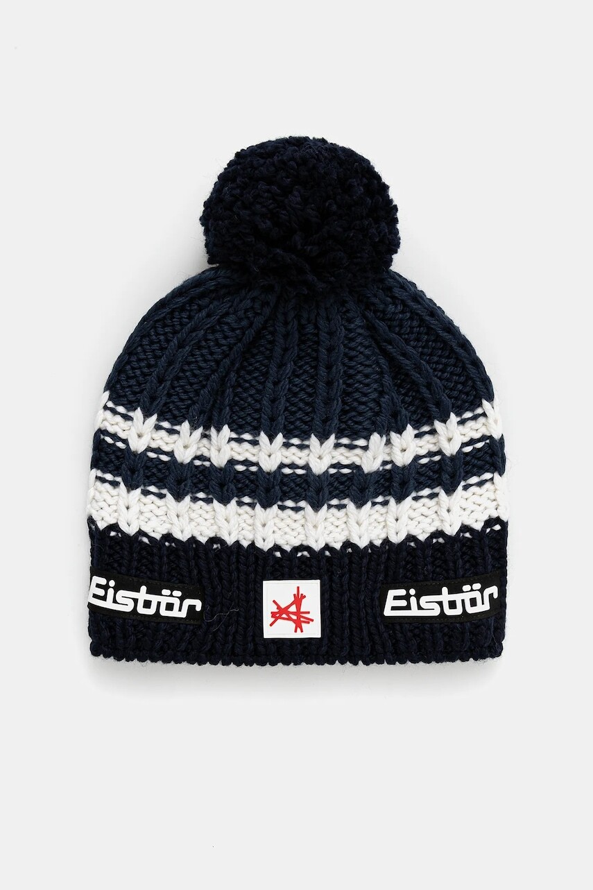 Čiapka s prímesou vlny Eisbar Kova Pompon MÜ SA tmavomodrá farba, E33154